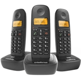Telefone Fixo Sem Fio Intelbras Ts3113 Com Base E 2 Ramais Dect 6.0 Preto