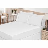 Lençol Avulso Casal Padrão C/ Elástico Percal Branco - Bordados Ricardo