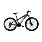 Bicicleta TUFF25 Freeride Aro 26 21V Lilás/Amarelo - Viking