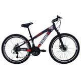 Bicicleta X Tuff 25 Freeride Aro 26 Roxo Laranja 21V - Viking