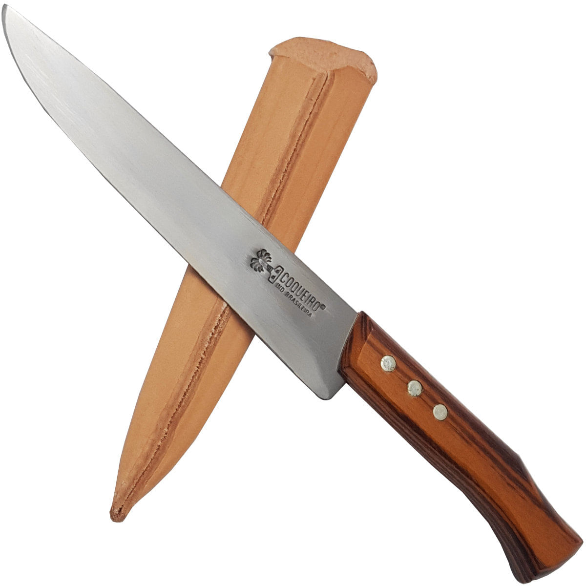 Faca De Churrasco Coqueiro 7'' Aço Carbono Bainha De Couro Menor preço em Faca De Churrasco Coqueiro 7'' Aço Carbono Bainha De Couro