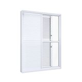 Porta de Alumínio Balcão de Correr Lateral Flex 2 Folhas Móveis 1 Fixa Lucasa Eccellente Ullian 214,5cmx150cmx13cm Branco