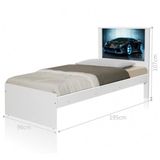 Cama Solteiro Carro Sport Raio Azul