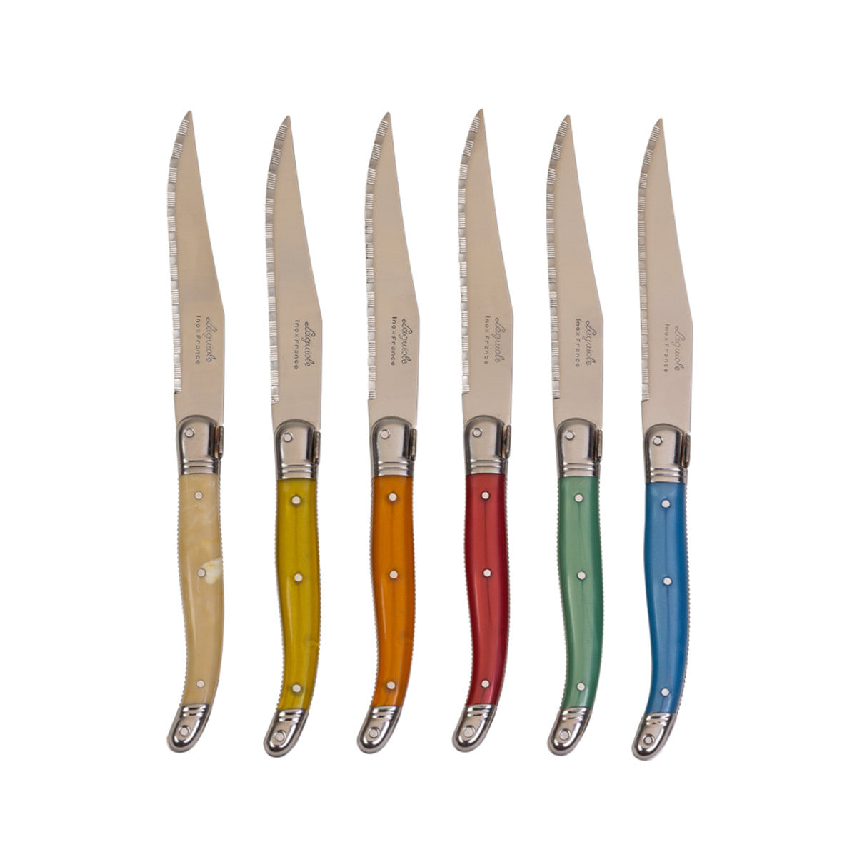 Menor preço em JEAN NERON Conjunto de 6 facas em aço inox coloridas jean neron