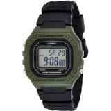 Casio Men's Classic Inoxidável Relógio De Quartzo Com Alça De Resina, Preto, 21.1 (modelo: W-218h-3avdf)