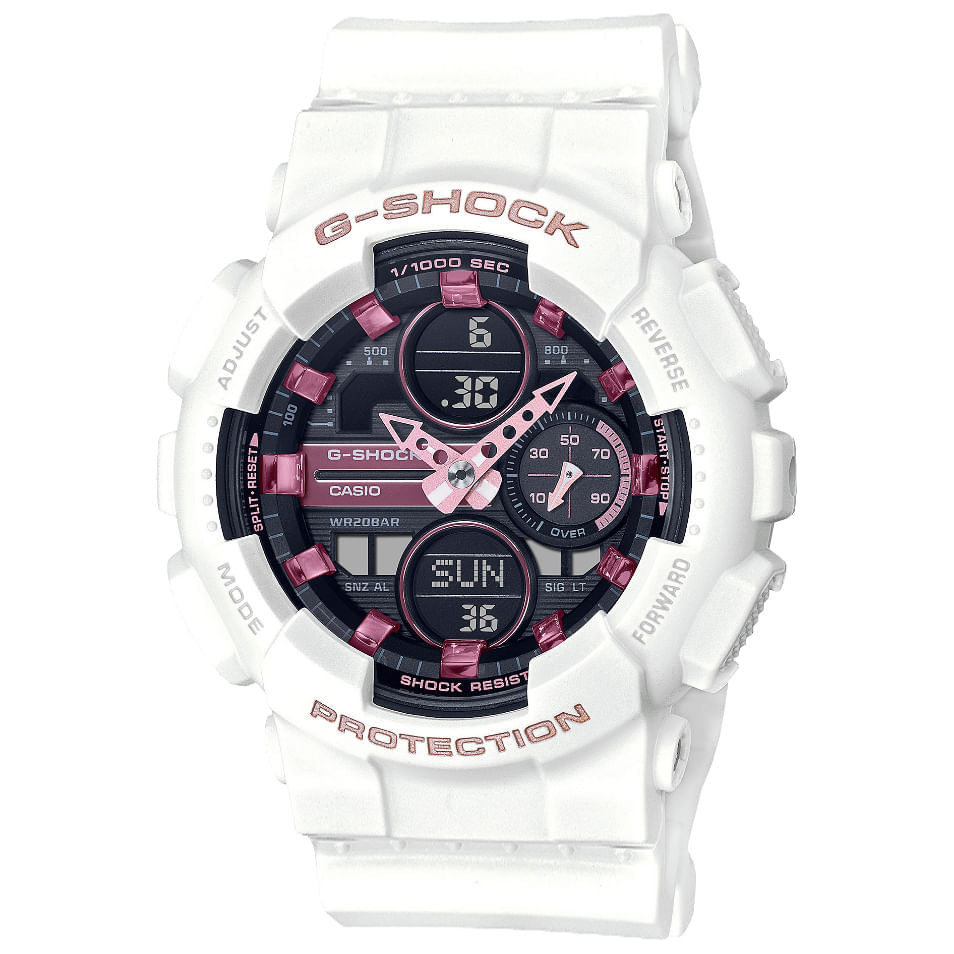 Relógio Casio G-shock Feminino Branco Anadigi Gma-s140m-7adr