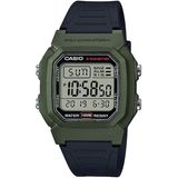 Casio Men's Classic Inoxidável Relógio De Quartzo Com Alça De Resina, Preto, 18 (modelo: W-800hm-3avcf)