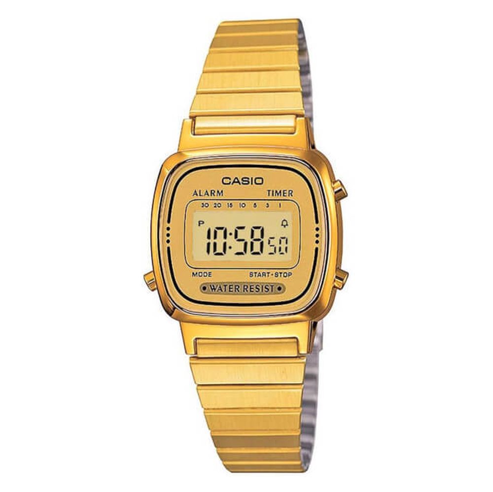 Relógio Casio Vintage Feminino Digital Dourado La670wga-9df