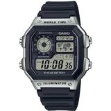 Casio Men's 10-year Battery Japanese Quartz Watch Com Correia De Resina, Preto, 21 (modelo: Ae-1200wh-1cvcf)