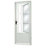 Porta de Aço com Postigo Grade Elo Vidro Mini Boreal Minas Sul MGM 217cmx85cm Branco