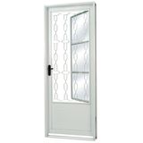 Porta de Aço com Postigo Grade Elo Vidro Mini Boreal Minas Sul MGM 217cmx85cm Branco