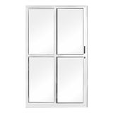 Porta de Correr Alumínio 2 Folhas 1 Fixa com Vidro Liso Sólida MGM 210cmx160cm Branco