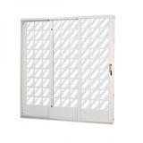 Porta de Correr Aço 3 Folhas com Vidro Liso Minas Sul MGM 215cmx160cm Branco