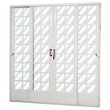 Porta de Correr Aço 4 Folhas com Vidro Liso Minas Sul MGM 215cmx200cm Branco