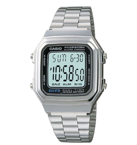 Relógio Casio Vintage Masculino Digital Prata A178wa-1adf