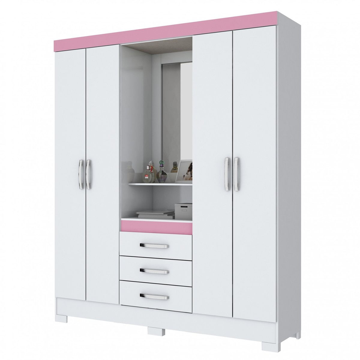 MP02694348_Guarda-Roupa-Casal-com-Espelho-4-Portas-3-Gavetas-Flex-Color-Briz-Branco-Rosa_5_Zoom