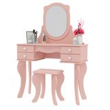 Penteadeira Princesa Rosa Com Banqueta Patrimar Móveis