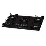 Cooktop 5 Bocas a Gás Mesa Vidro Fit Line Fischer Preto