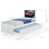 Cama Bibox Solteiro Carro Sport Vermelho