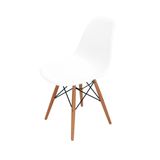 Cadeira Eiffel Dsw Eames Branco S/Braço Base Madeira