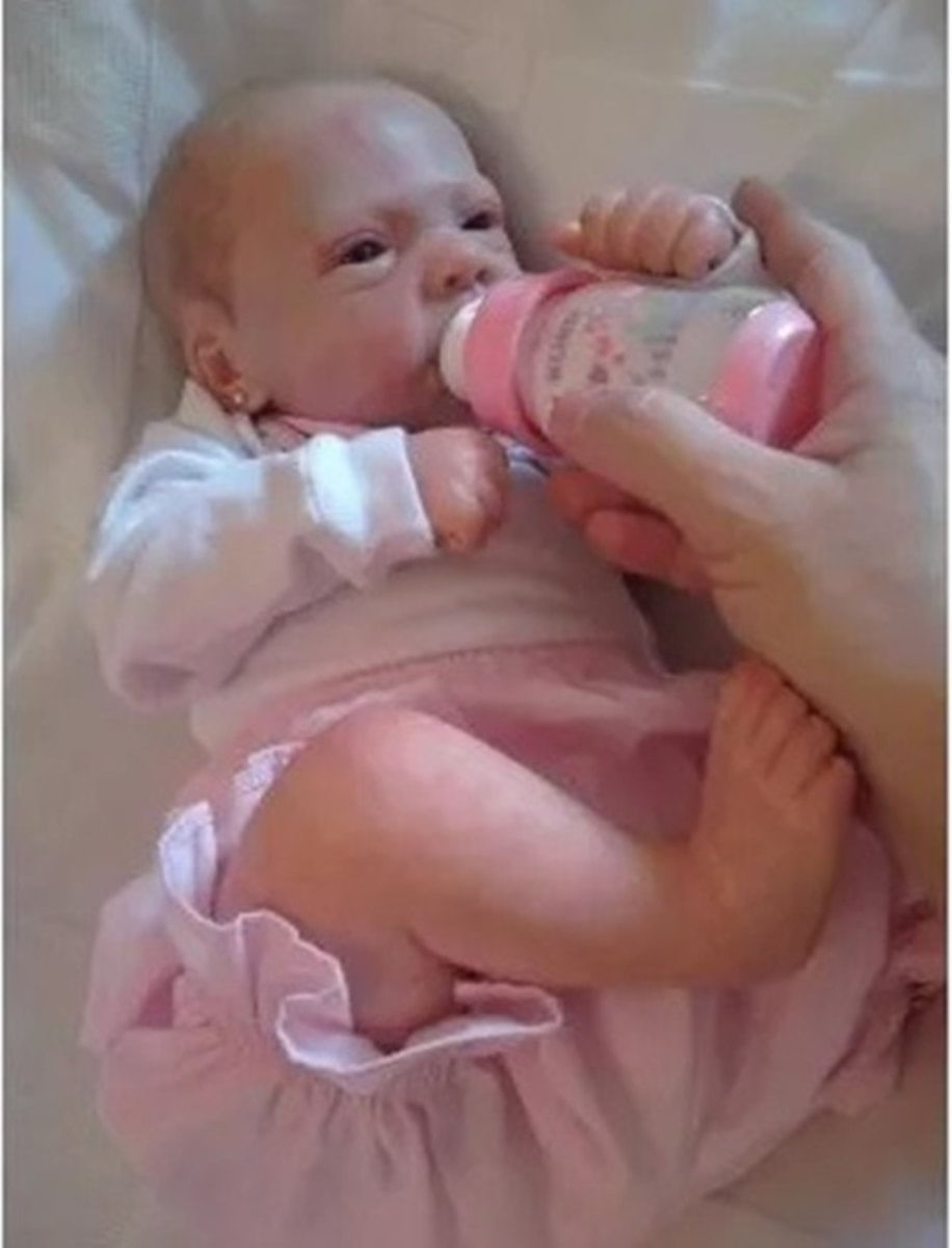 Boneca Bebê Reborn Vinil Realista com Gatinho e acessórios 45cm