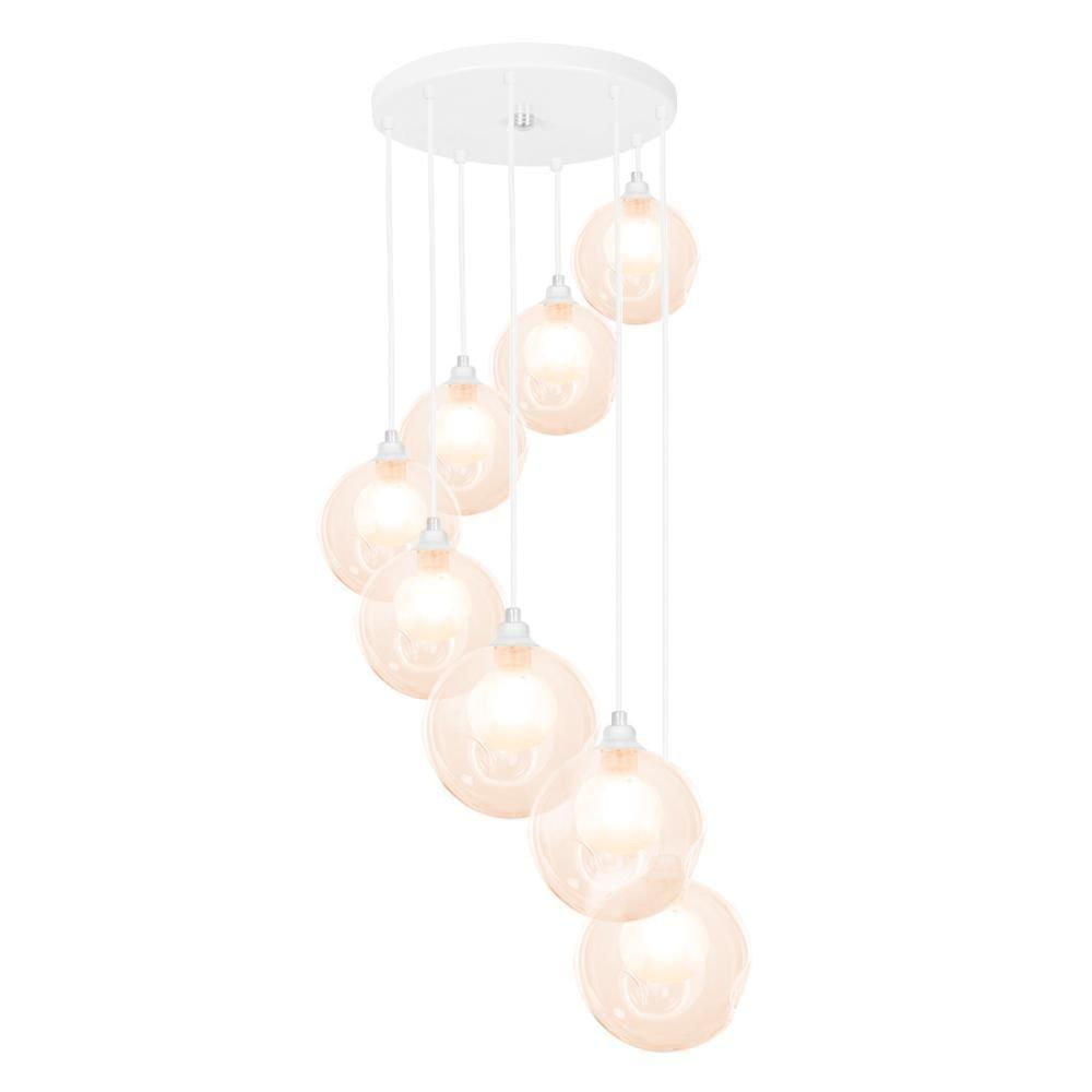 Lustres Pendentes Óctuplo Branco Harmony Bolinha Ambar