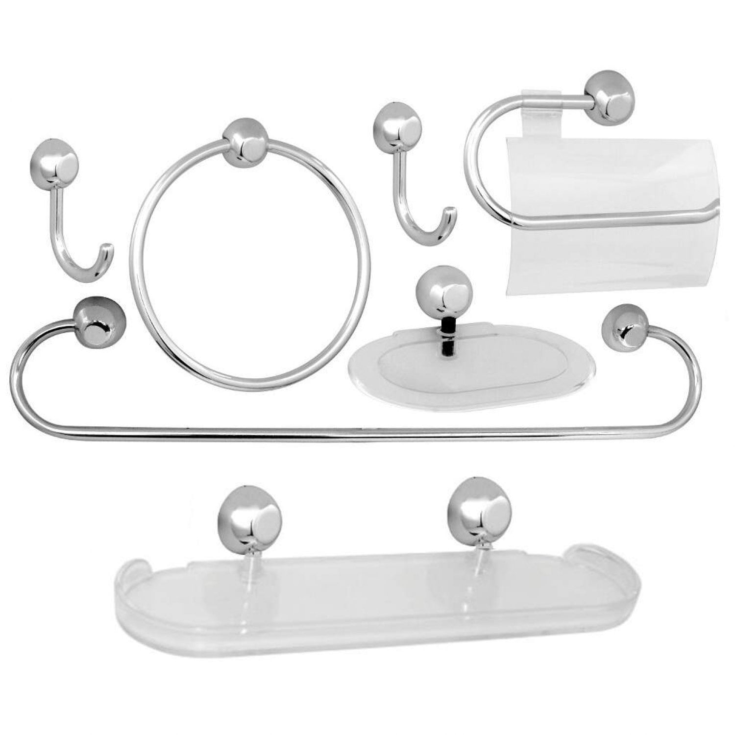 Encontraproduto.com.br - Kit Acess Para Banheiro Samba Com 7 Peças Cromado Japi