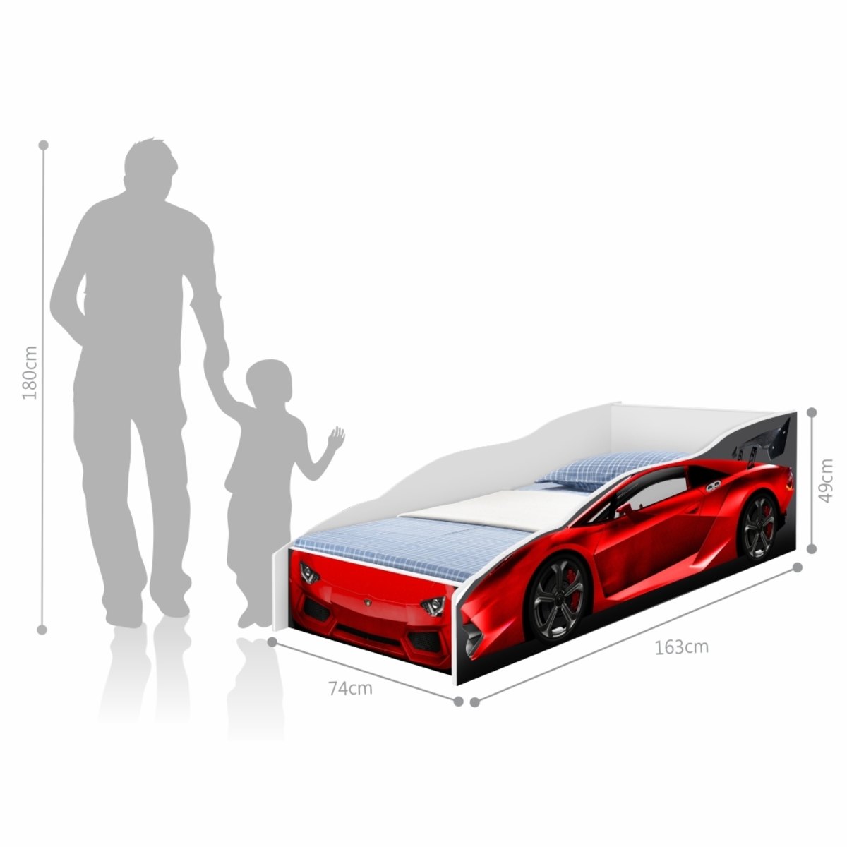 Cama Infantil Carro Drift 150x70 cm com Colchão - Vermelho / Vermelho - RPM  Móveis - Mel - Carrefour - Carrefour