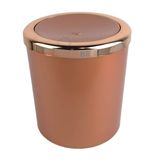 Lixeira 5l Basculante Cesto Plástico Banheiro - Rose Gold