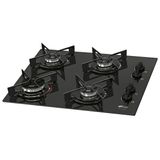 Cooktop Á Gás 4 Bocas Mesa Em Vidro Preto Fit Line Bivolt Fischer