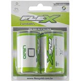 Pilha Flex D Alcalina 2 Unidades