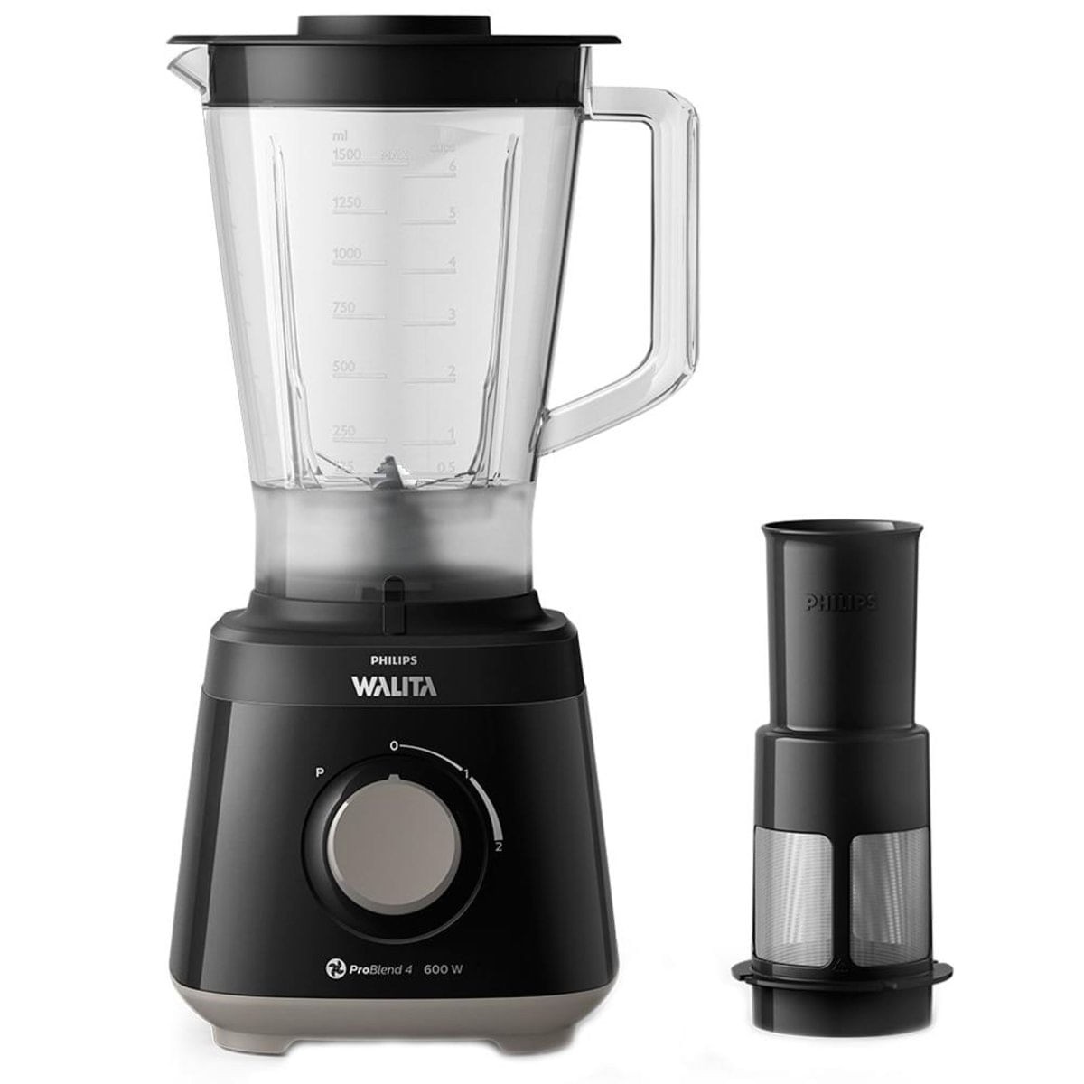 Liquidificador Philips Walita Daily RI2112 com filtro Copo de Plástico 2 + Pulsar Velocidades 600W Preto - 220V