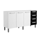 Gabinete Bertolini Evidence 7028 s/Tampo 160cm Branco/Preto