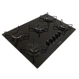 Cooktop a Gás 5 Bocas Preto Fornello Acendimento Automático FOR05PR Bivolt