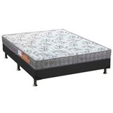 Colchão Polar D33 Class Pérola Preto+Cama Box Casal 138