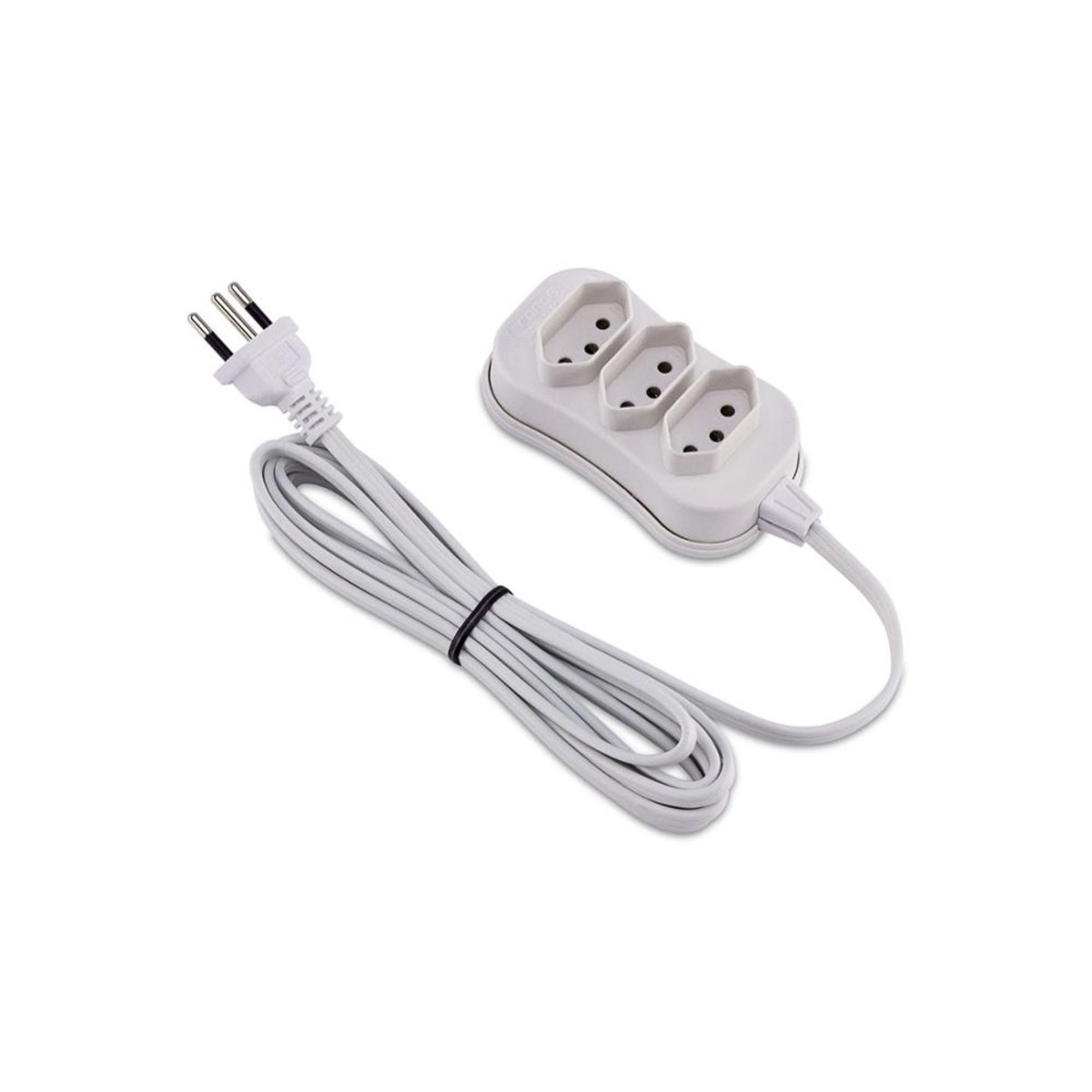 Extensão Slim Tripolar com 3 Tomadas E com 1 Metro Branca Menor preço em Extensão Slim Tripolar com 3 Tomadas E com 1 Metro Branca