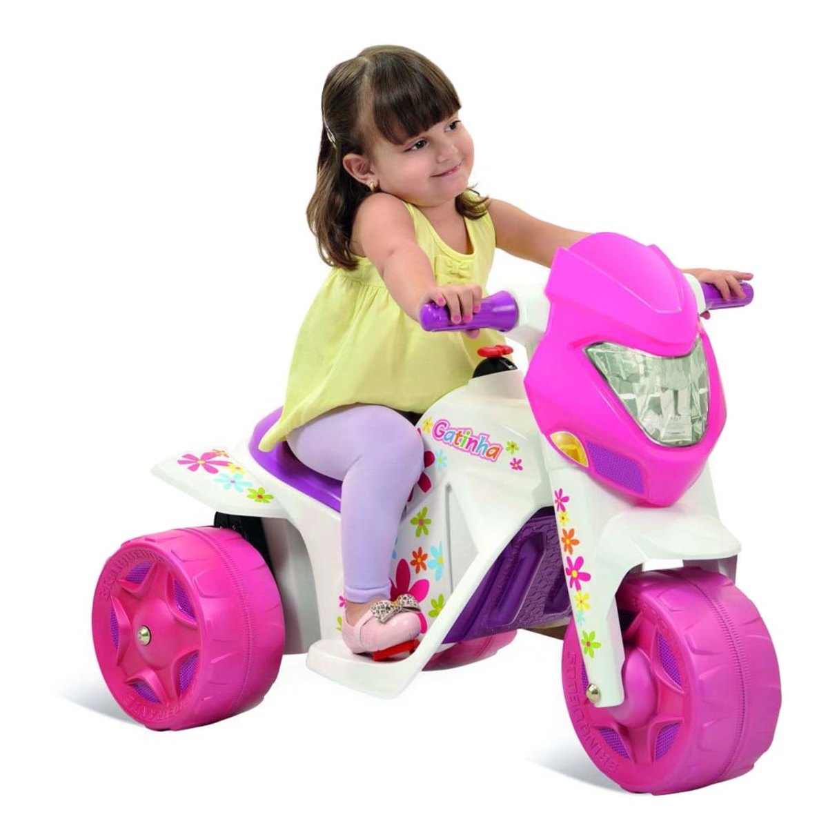 Moto Elétrica Infantil Bandeirante Gatinha Branca e Rosa 6V - Carrefour -  Carrefour