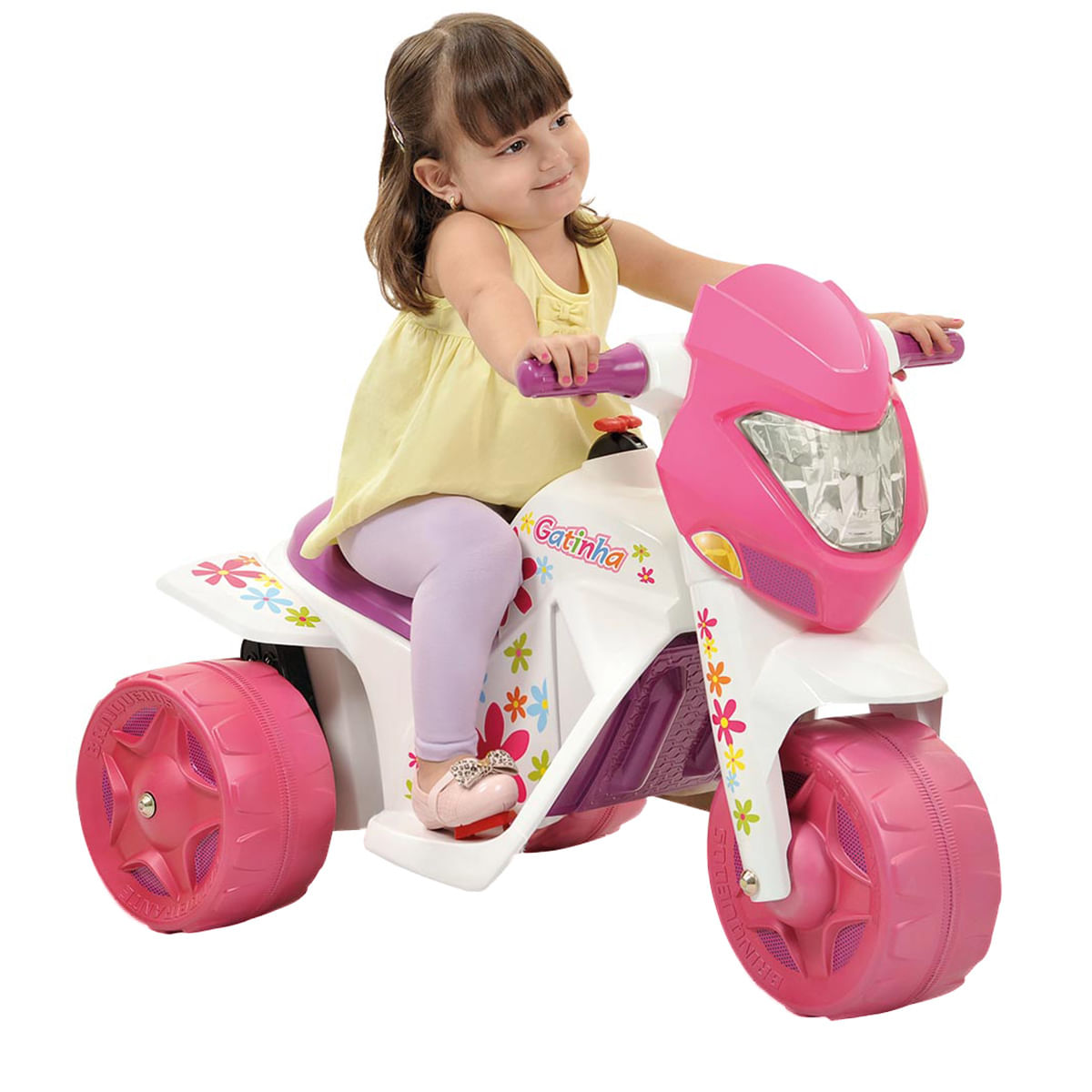 Moto Elétrica Infantil Bandeirante Gatinha Branca e Rosa 6V - Carrefour -  Carrefour