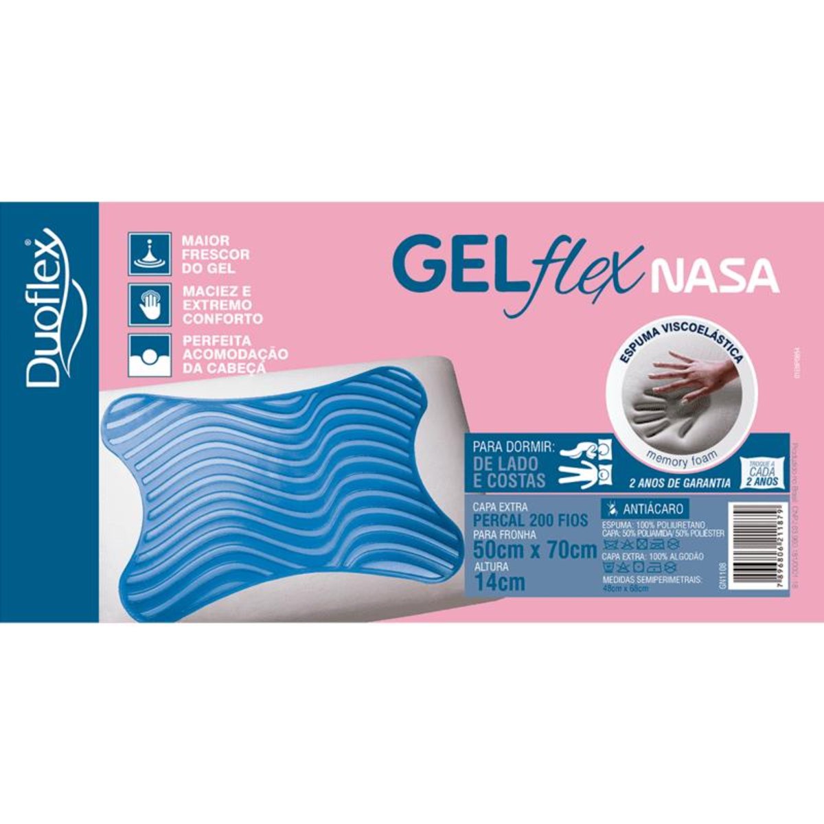 Travesseiro GELFlex NASA 50 x 70cm - Duoflex é boa?
