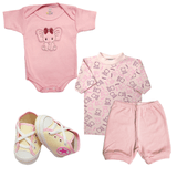 Roupa Bebê Kit 4 Pçs Bebê Confortável Estiloso Menina Menino