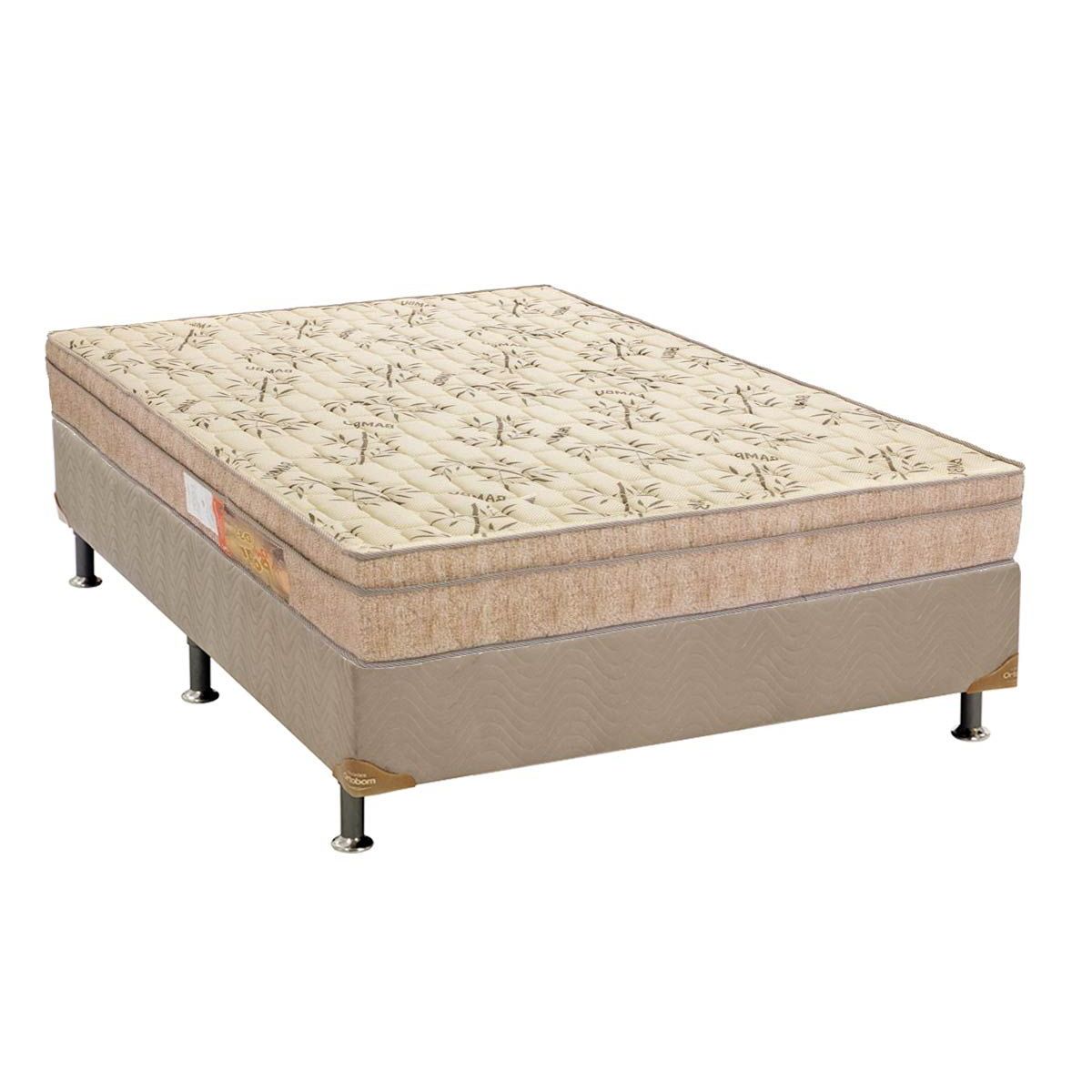 Conjunto Box-Colchão Polar D45 Pérola+Cama Casal 138