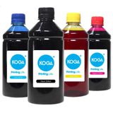 Kit 4 Tintas Impressora Canon G3100 Cmyk 500ml Koga