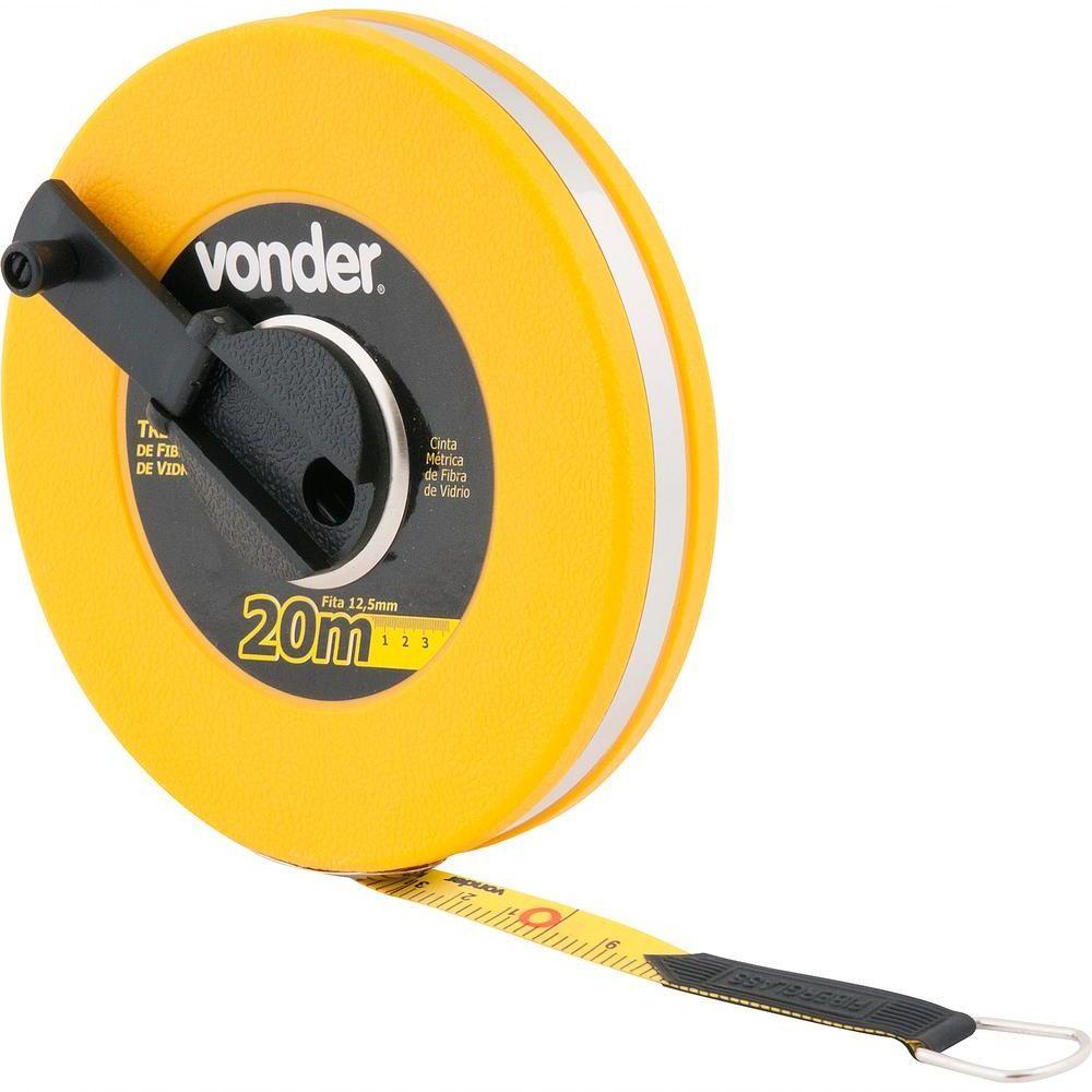 Trena Fibra 20mx12,5mm Longa Fechada - Vonder Menor preço em Trena Fibra 20mx12,5mm Longa Fechada - Vonder
