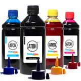 Kit 4 Tintas Para Impressora Epson L606 500ml Aton