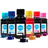 Kit 6 Tintas Para Impressora Epson L800 Cmyk Corante 100ml Koga