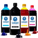 Kit 4 Tintas De Impressora Epson L606 Black Color 1 Litro Valejet