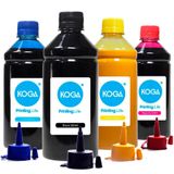 Kit 4 Tintas Sublimática para Epson L380 Bulk Ink CMYK 500ml Koga