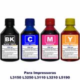 Tinta Compatível Epson L3150 L3250 L3110 L3210 L5190 Refil 544 Kit 4x250ml