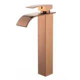 Torneira Banheiro Cascata Lavabo Monocomando Rose Gold Alta