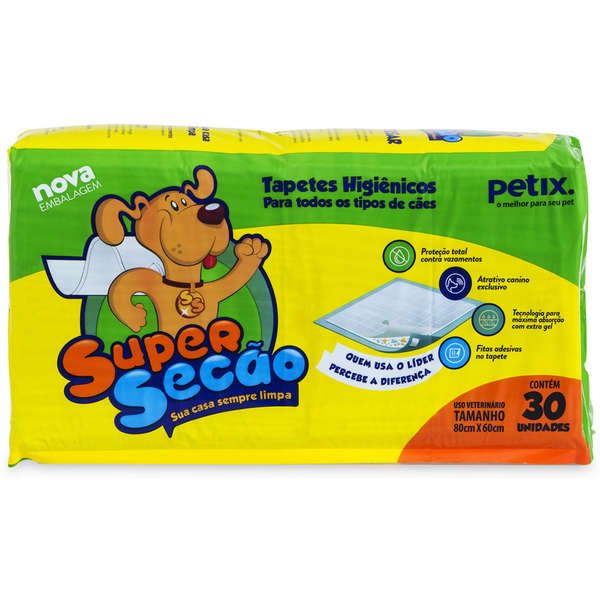 Tapete Higiênico Petix Supersecão 30 Unidades